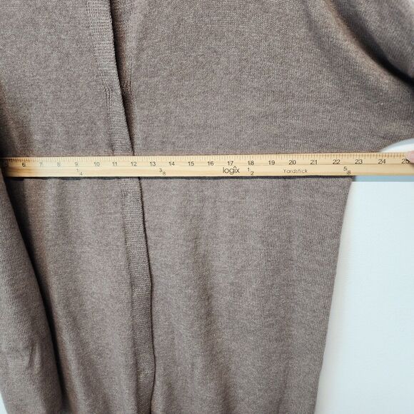 Made With Love Snap Front Cardigan Sweater Size XL Taupe Round Neck Soft Boxy - Picture 11 of 16
